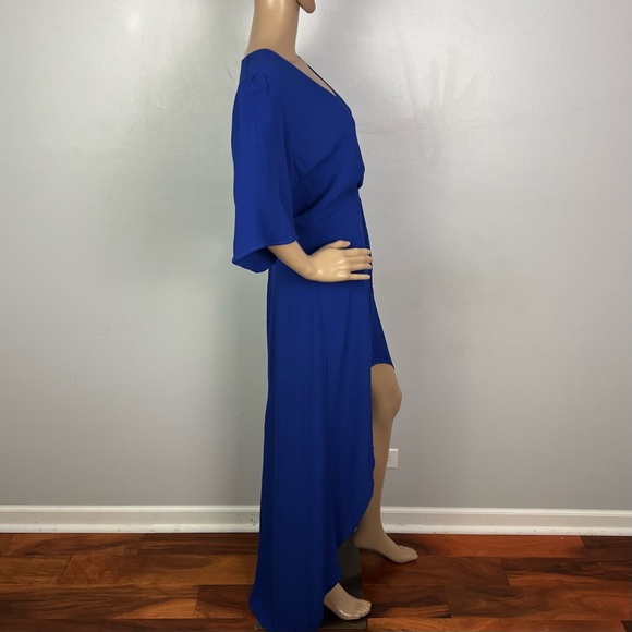 NEW REFORMATION BLUE SHORT SLEEVE MAXI DRESS - Picture 6 of 8